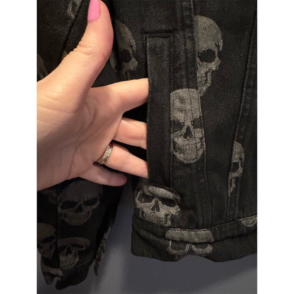 Busch Gardens Howl-O-Scream Jacket Mens L Black Skull Print Halloween - Picture 4 of 9